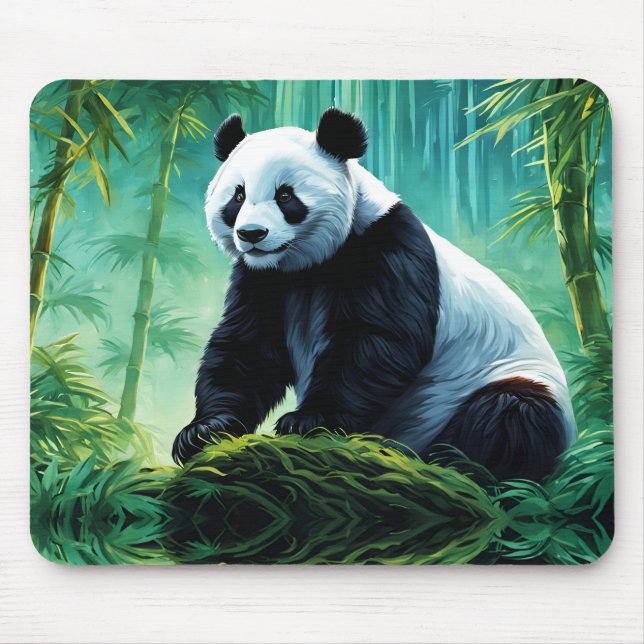 Tapis De Souris Panda géant dans la forêt de Bamboo (Devant)