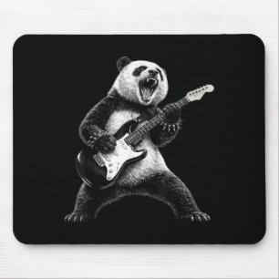 Tapis De Souris Panda jouant de la guitare rock star rock and roll