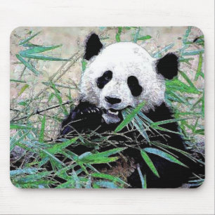 Tapis De Souris Panda mangeant le feuille