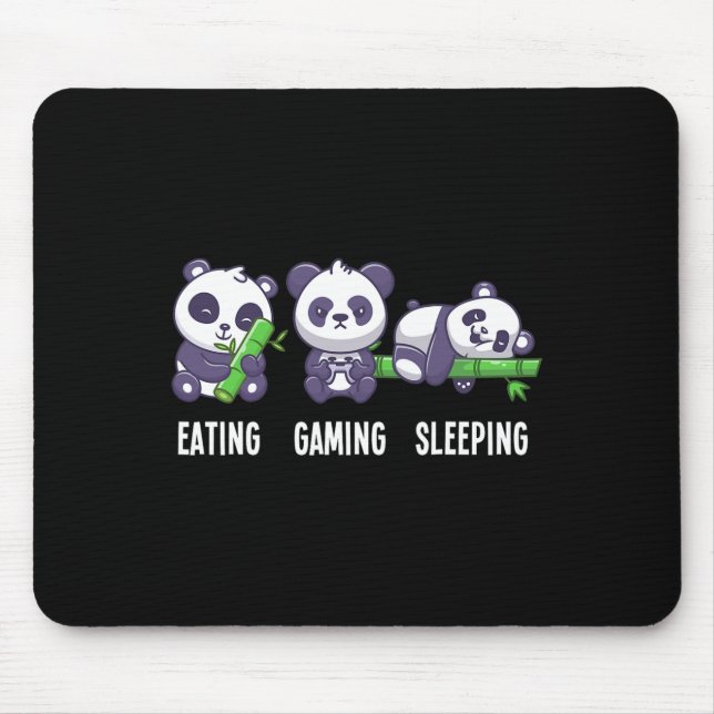 Tapis De Souris Panda Manger Jeu Dormir Pour Jeu Multijoueur (Devant)