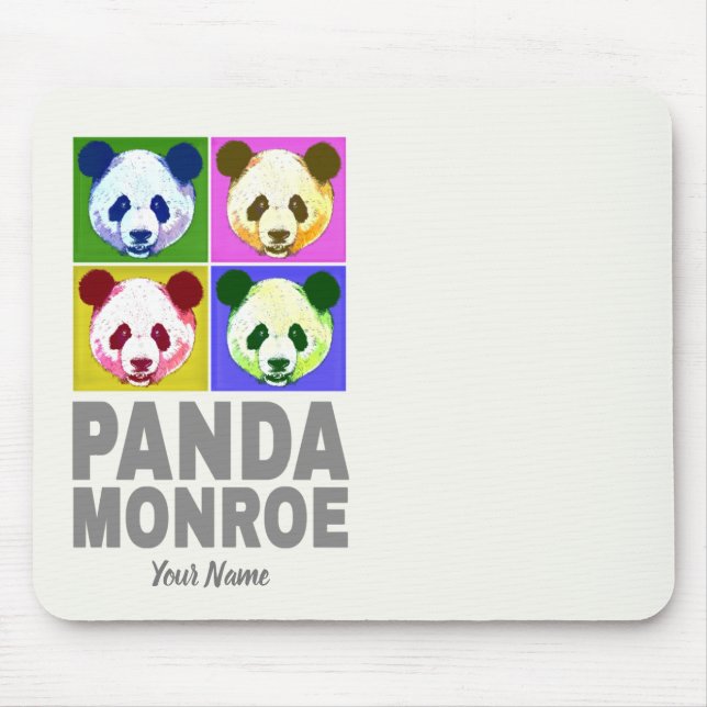 Tapis De Souris Panda Monroe Ours Pop Art Portrait (Devant)