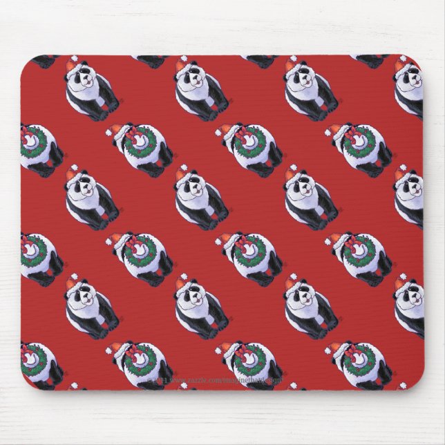 Tapis De Souris Panda Ours Noël Rouge (Devant)