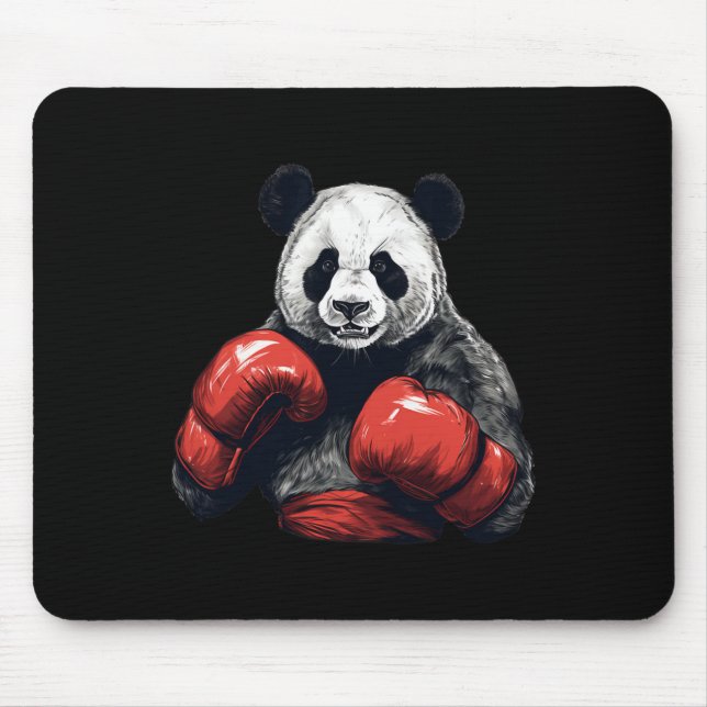 Tapis De Souris Panda Ours Portant Des Gants De Boxe - Boxe Drôle (Devant)