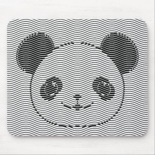 Tapis De Souris Panda Porte Face Sur La Vague Motif