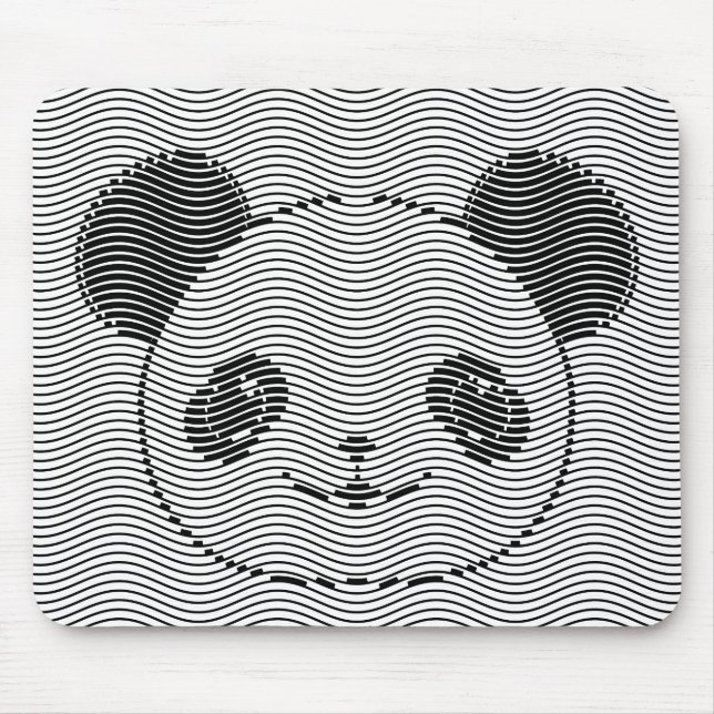 Tapis De Souris Panda Porte Face Sur La Vague Motif (Devant)