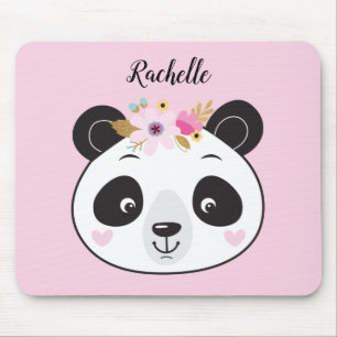 Tapis De Souris Panda Rose Cute Fille Visage Personnalisé