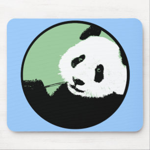 Tapis De Souris panda. seagreen circle.
