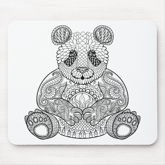 Tapis De Souris Panda tribal inspiré (Devant)