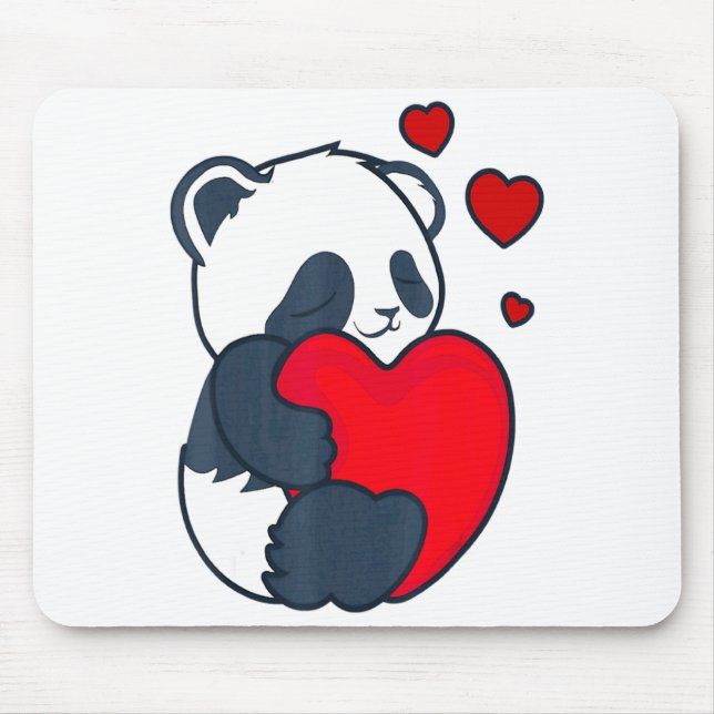 Tapis De Souris Panda Women Valentines Day Girlfriend Heart  (Devant)