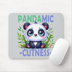 Tapis De Souris Pandamic Cuteness Pun. Caricature du bébé Panda