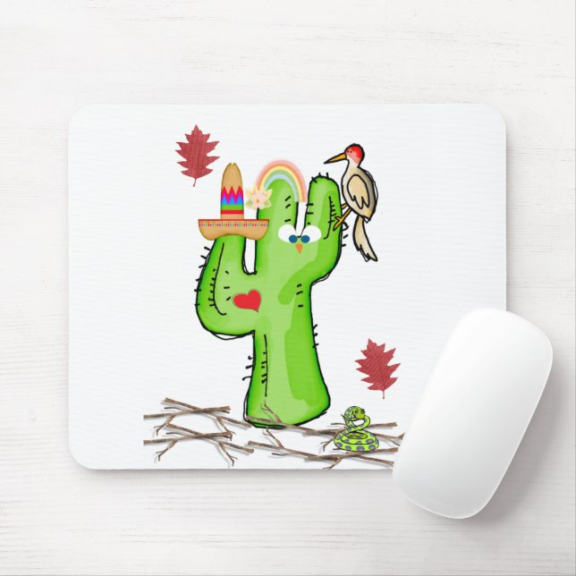 Tapis De Souris Panier à souris Cactus d'oiseaux ! (Avec souris)
