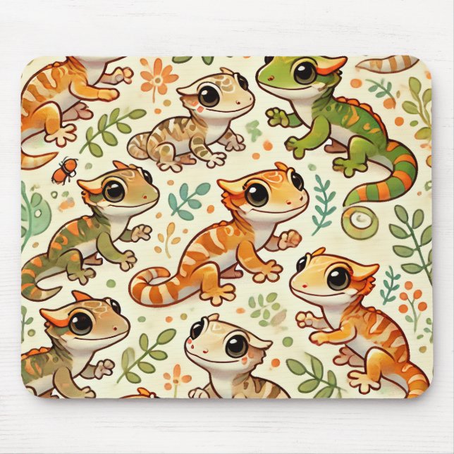Tapis De Souris Panier À Souris Gecko Cute (Devant)