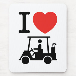 Tapis De Souris Panier de golf I Heart (Love)