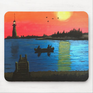 Tapis De Souris Panier de la souris du coucher de soleil Waterfron
