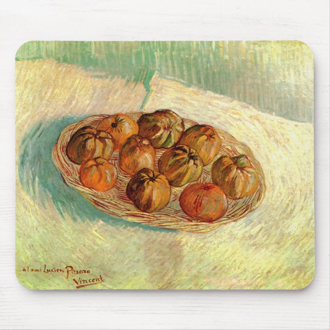 Tapis De Souris Panier de pommes à Pissarro par Vincent van Gogh (Devant)