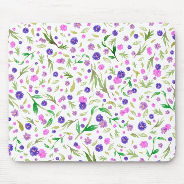Tapis De Souris Panier de souris à fleurs d'aquarelle - cadeau lum (Devant)
