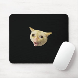 Tapis De Souris Panier de souris à mème de chat toussant