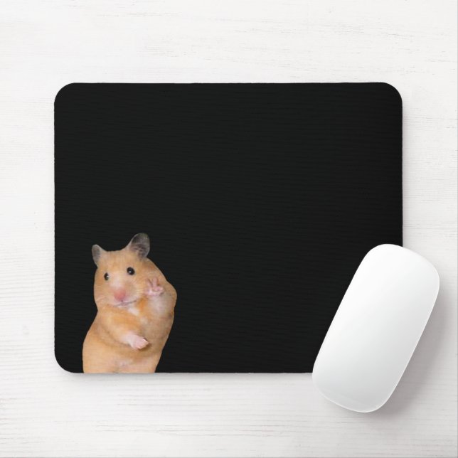 Tapis De Souris Panier de souris à mème de Peace Hamster (Avec souris)