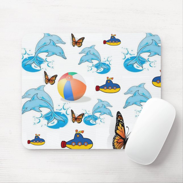 Tapis De Souris Panier de souris à papillon de dauphin ! (Avec souris)