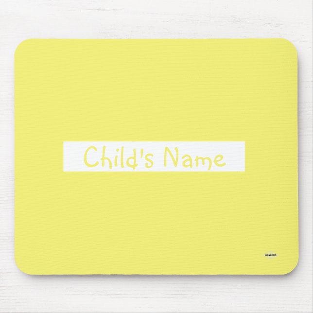 Tapis De Souris Panier de souris avec le nom de l'enfant Jaune HAM (Devant)