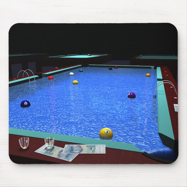 Tapis De Souris Panier de souris billard de piscine (Devant)