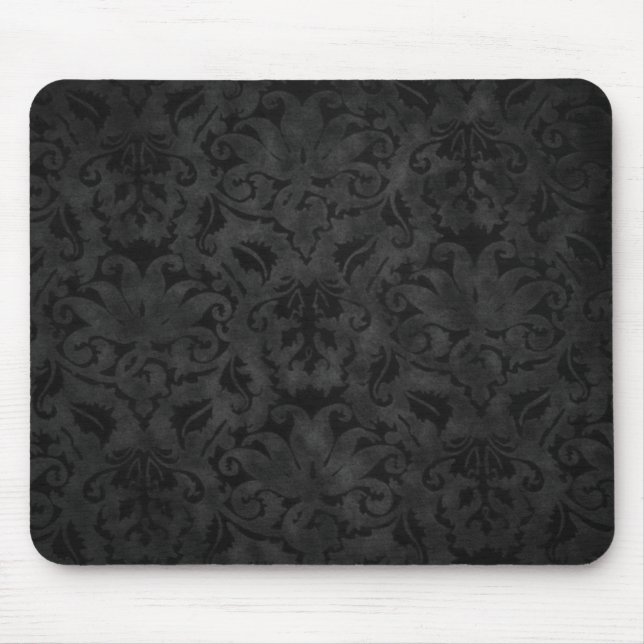 Tapis De Souris Panier de souris Damask noir (Devant)