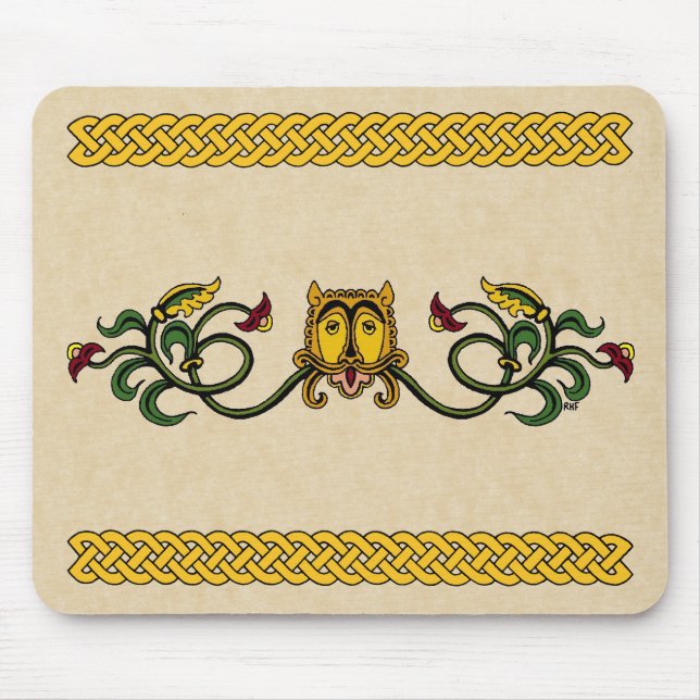Tapis De Souris Panier de souris de conception de Lion médiéval (Devant)