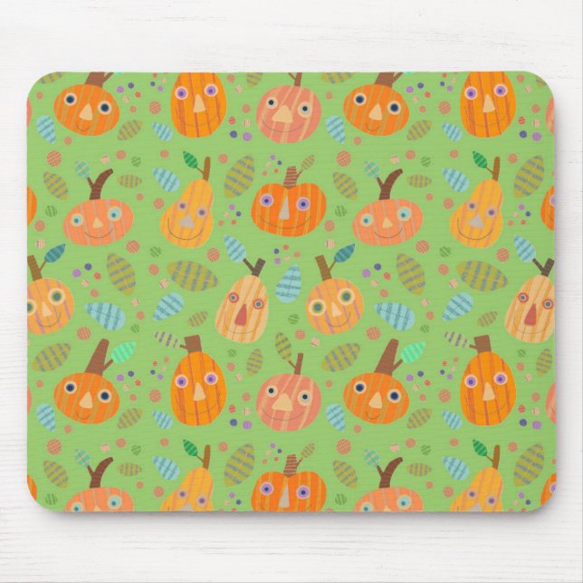 Tapis De Souris Panier de souris de patchs citrouille (Devant)