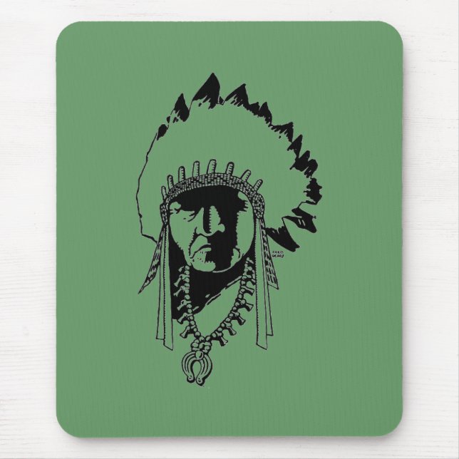 Tapis De Souris Panier de souris en chef indien (Devant)