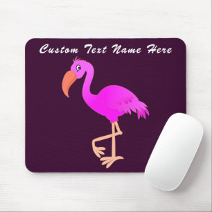 Tapis De Souris Panier de souris Flamant rose rose avec textures e