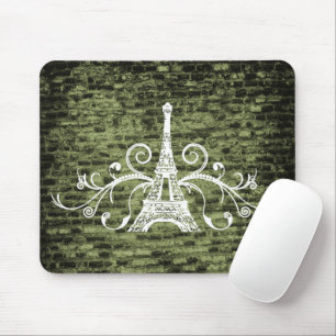 Tapis De Souris Panier de souris Green Eiffel Tower