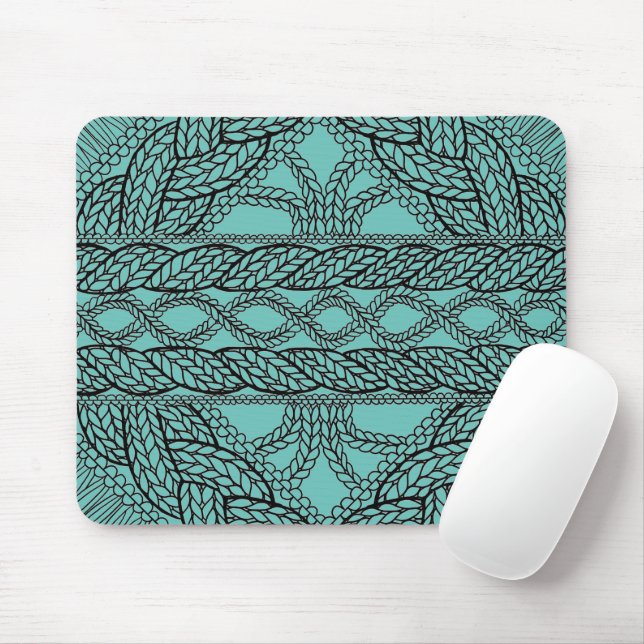 Tapis De Souris Panier de souris KNIT CÂBLE turquoise (Avec souris)