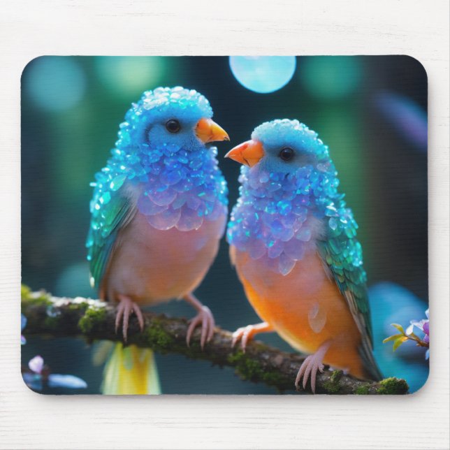 Tapis De Souris Panier de souris Lovebirds doux (Devant)