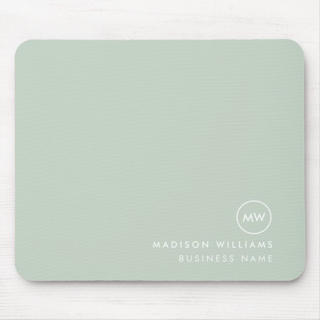 Tapis De Souris Panier de souris monogramme personnalisé minimal (Devant)