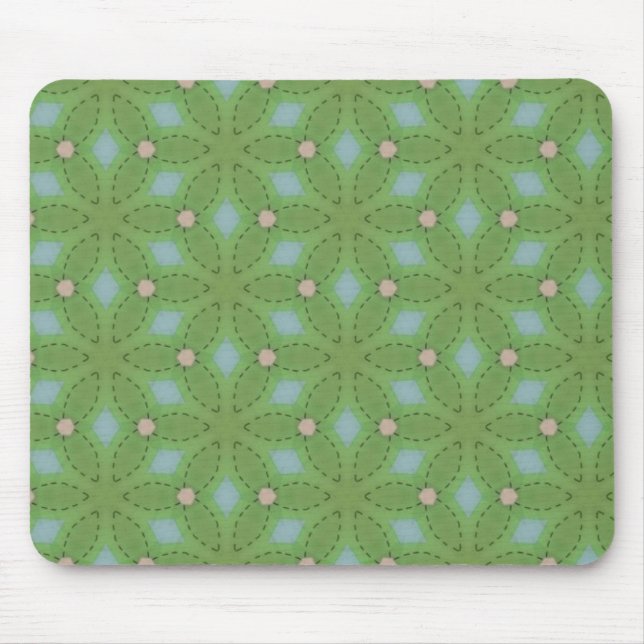 Tapis De Souris Panier de souris Motif vert et bleu (Devant)