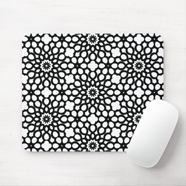 Tapis De Souris Panier de souris noir et blanc (Avec souris)