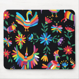 Tapis De Souris Panier de souris Otomi noir