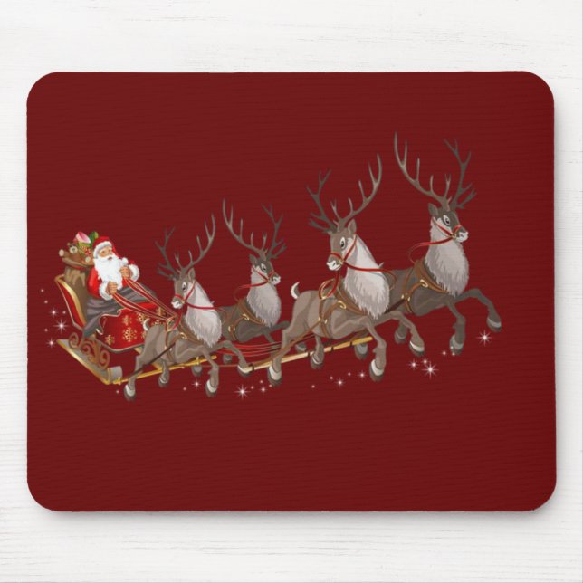 Tapis De Souris Panier de souris père Noël (Devant)