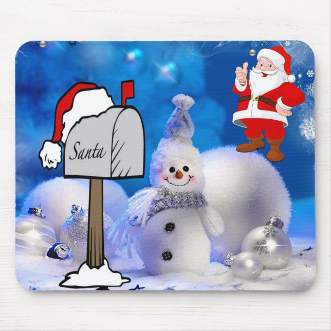 Tapis De Souris Panier de souris père Noël (Devant)