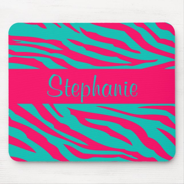 Tapis De Souris Panier de souris rose et Turquoise (Devant)