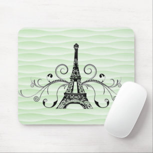 Tapis De Souris Panier de souris vert Tour Eiffel