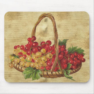 Tapis De Souris Panier vintage de raisins Mousepad