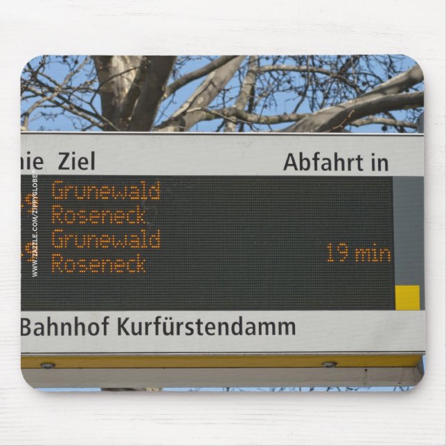 Tapis De Souris Panneau d'arrêt de bus à Berlin (Devant)
