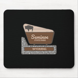Tapis De Souris Panneau de bienvenue au Seminoe State Park Wyoming