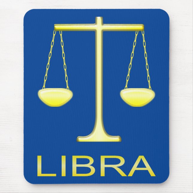 Tapis De Souris Panneau étoile Balance dorée de Libra (Devant)
