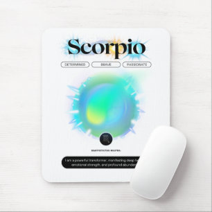 Tapis De Souris Panneau moderne Zodiac Scorpio Quote d'eau Élément