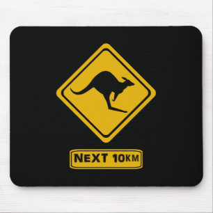 Tapis De Souris panneau routier de kangourou