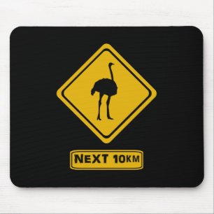 Tapis De Souris panneau routier de l'autruche
