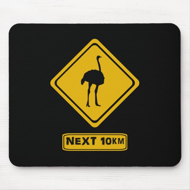 Tapis De Souris panneau routier de l'autruche (Devant)