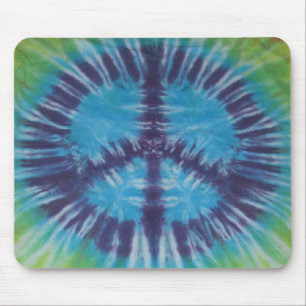 Tapis De Souris Panneau vert violet bleu Tie Dye Paix Pad Souris